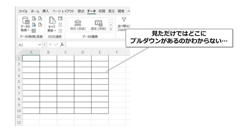 どこにプルダウンがあるかわからない