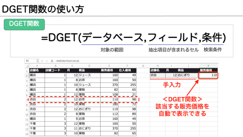 DGET関数の使い方