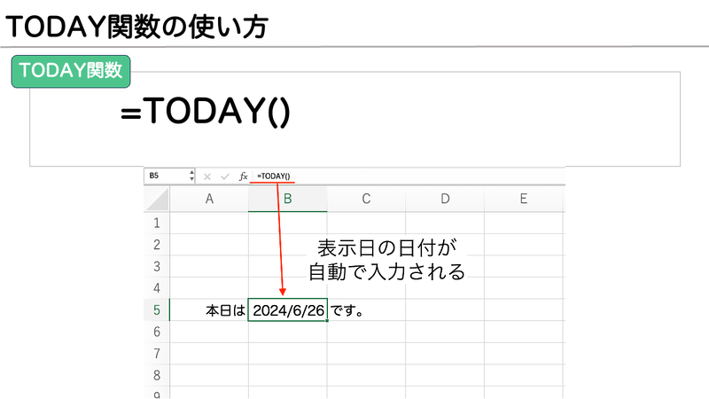 Excel_TODAY関数の使い方
