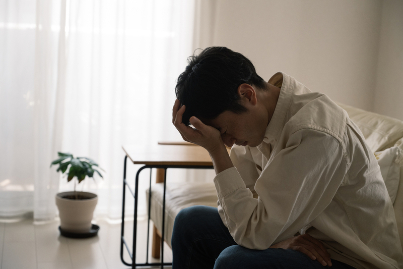 うまくいかないことが続いて落ち込む様子