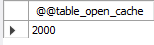 show table open cache