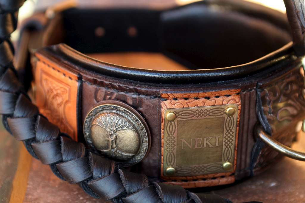 working dog leather collars