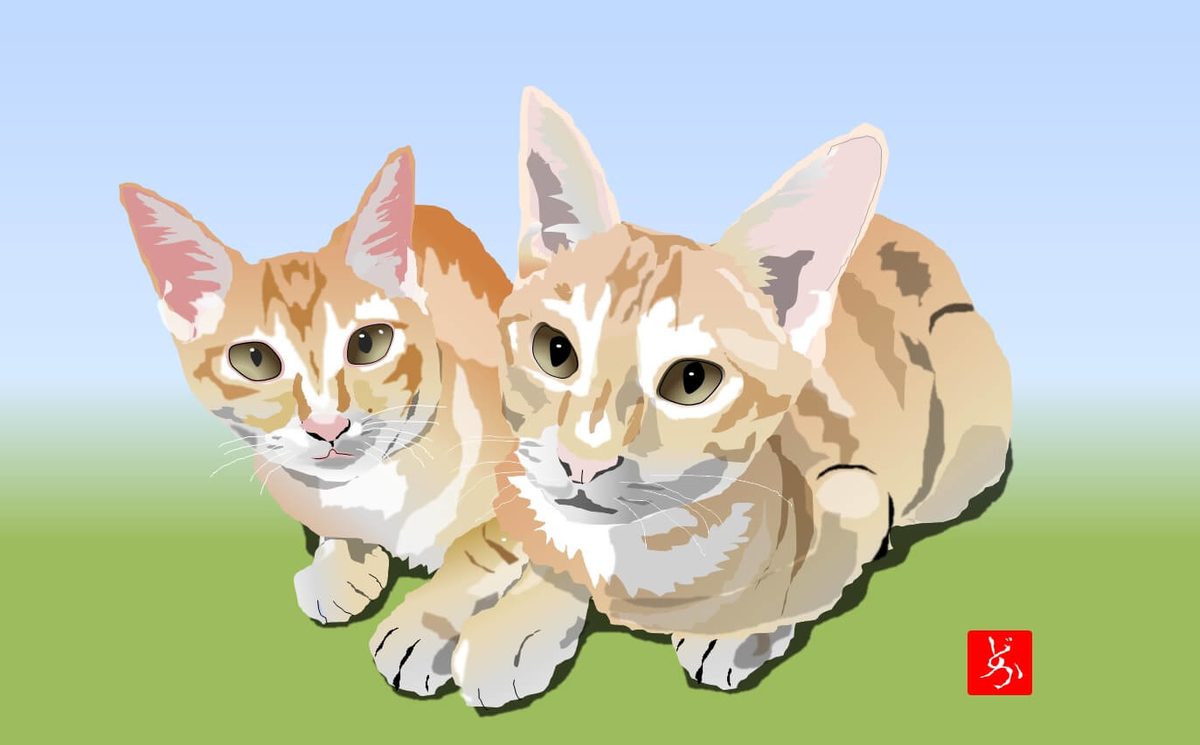 知人の保護猫の兄妹をエクセルで描いてみた 作画過程つき どかれふのexcel画廊 知人の保護猫の兄妹をエクセルで描いてみた 作画過程つき どかれふのexcel画廊