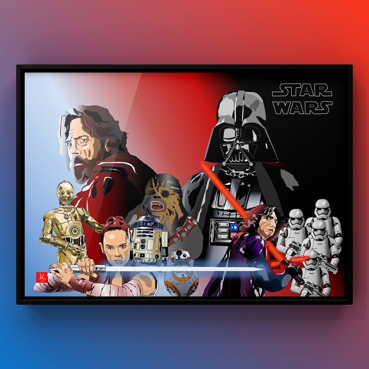 スターウォーズサーガ完結 集合写真をエクセルで描いてみた どかれふのexcel画廊