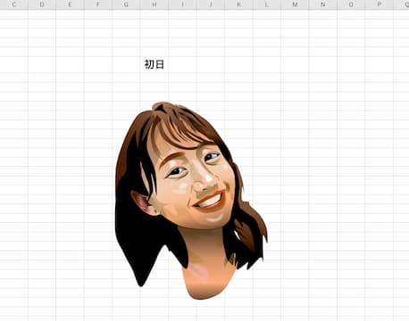 町中華姐さん、高田秋のエクセル画イラスト作画過程初日
