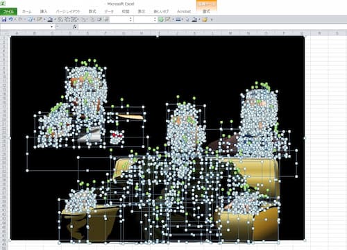 『ゴッドファーザー』の全員集合エクセル画ドット版