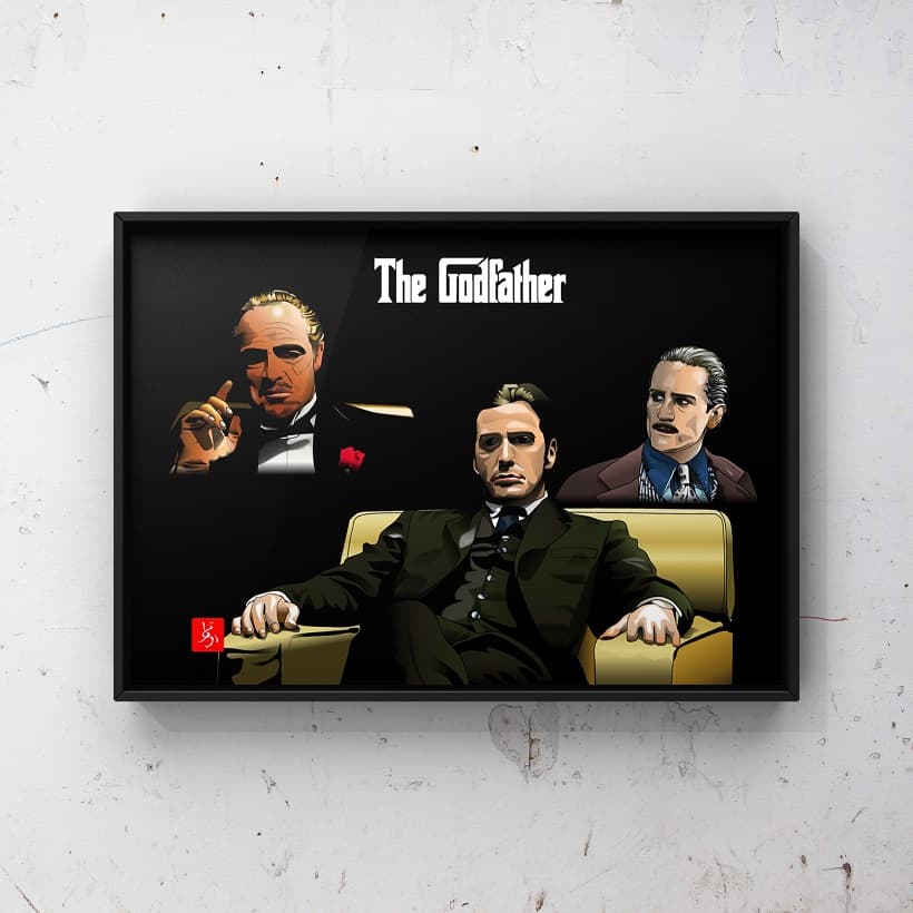 『ゴッドファーザー』の全員集合エクセル画額装版