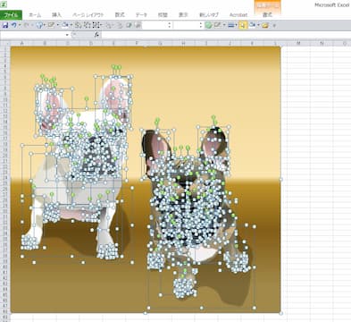 知人のフレンチブルドッグのエクセル画イラスドット版