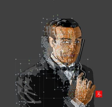 ショーン・コネリーのエクセル画 - どかれふのExcel画廊