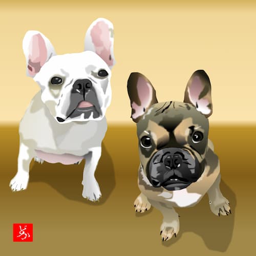 フレンチブルドッグのエクセル画