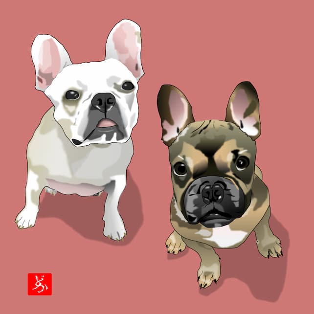 フレンチブルドッグのエクセル画別バージョン