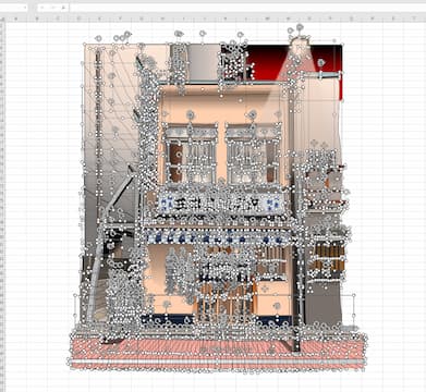 「三州屋銀座店」のエクセル画ドット版