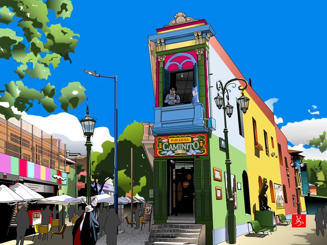 ブエノスアイレスの観光スポット、カミニートのエクセル画