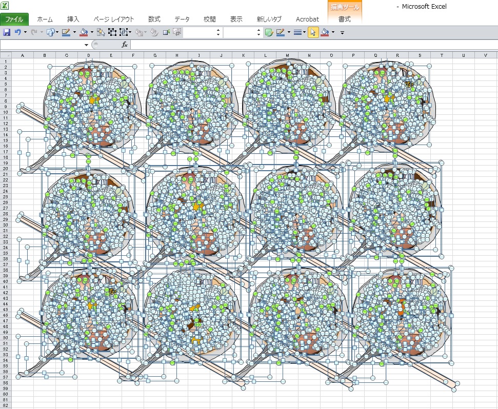 メルシー　エクセル画　五目そば　ドット版