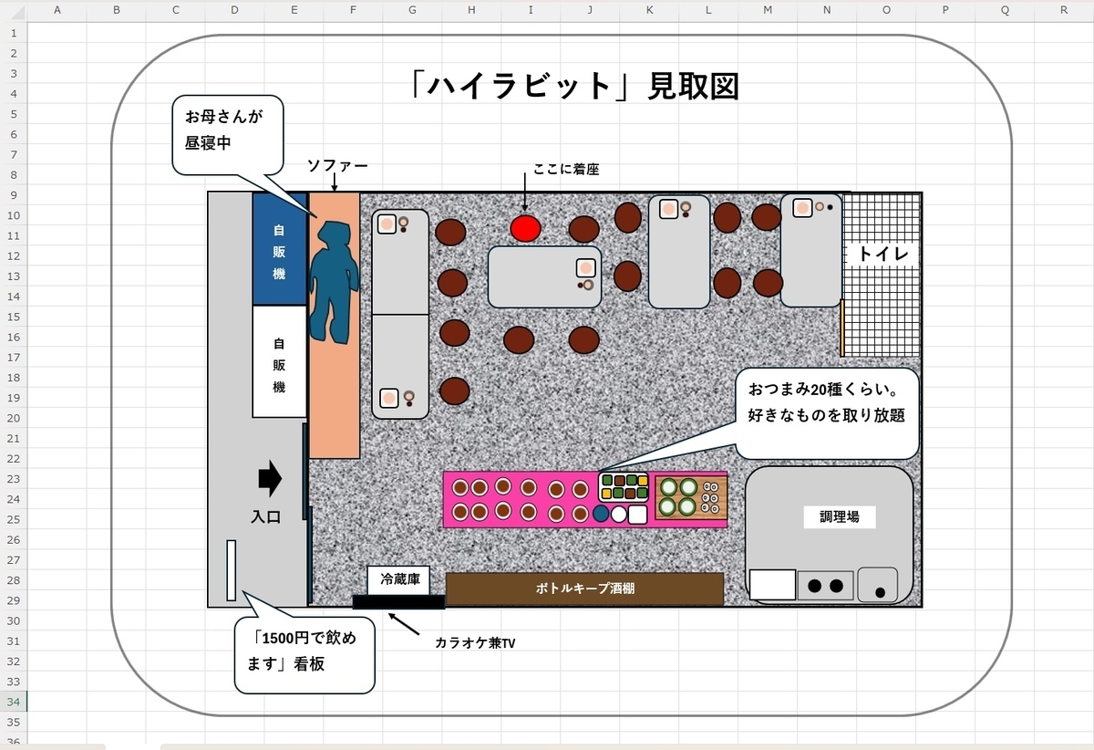 ハイラビット　見取り図　エクセル画