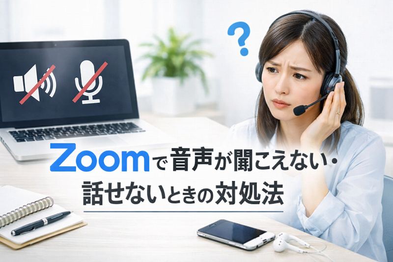 Zoomで音声が聞こえない・話せないときの対処法！マイク・スピーカー