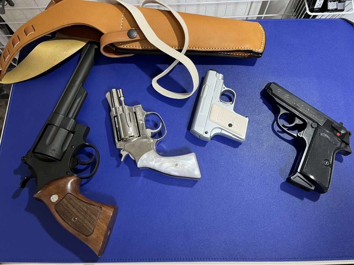 タナカ　S&W 38 トラビス　ラミネート・ホワイトパールグリップ タナカ S&W 38 トラビス ラミネート・ホワイトパールグリップ
