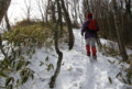 長七郎は間近。山道の雪はそこそこ