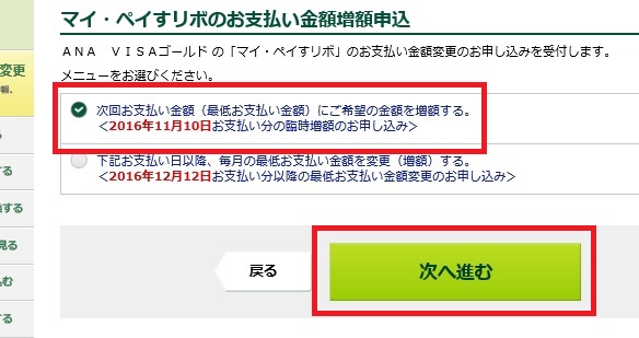 マイペイすリボ増額３