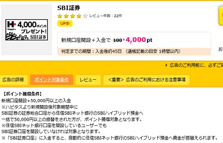 ハピタスSBI証券