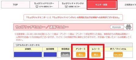 ちょびリッチモニターアンケート