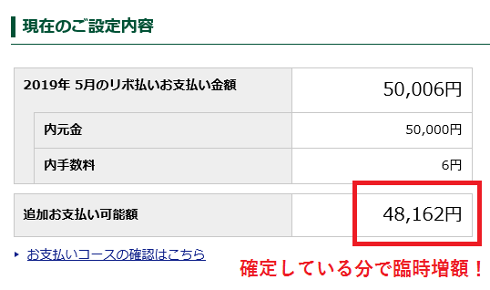 臨時増額VISA