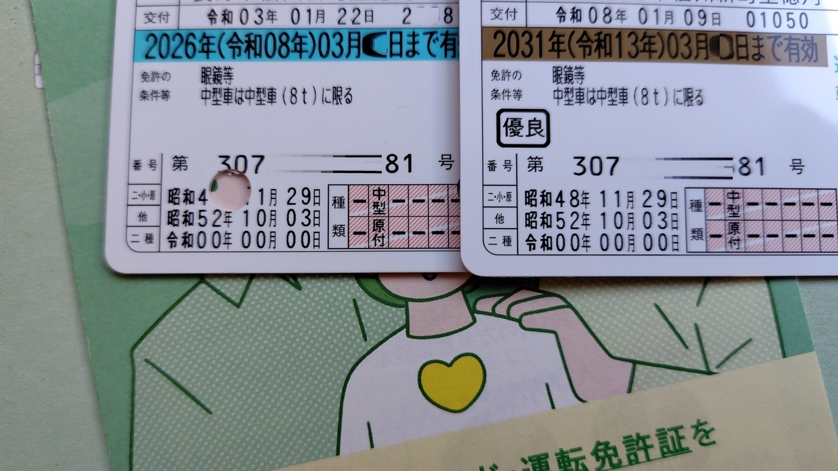運転免許証の色がゴールドにようやく戻った(^^)/ - 細かなことが気になる親父の備忘録