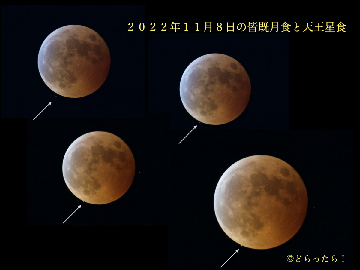 1437 2022年11月8日夜の皆既月食は1時間半継続 皆既食中に天王星が月に隠れる珍現象 どらったら 1437 2022年11月8日夜の皆既月食は1時間半継続 皆既食中に天王星が月に隠れる珍現象 どらったら