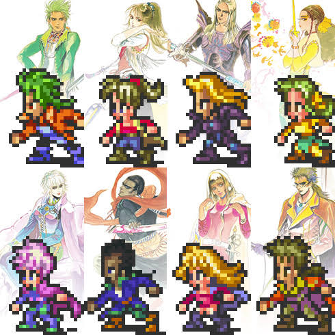 ロマサガ3 ドット絵と小林智美の絵