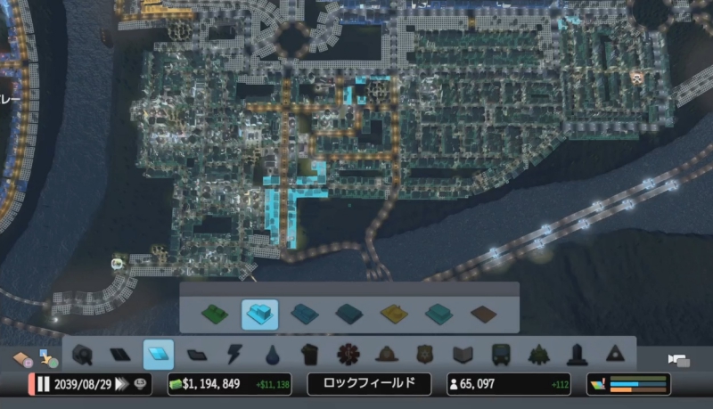 最初のエリアの居住区を俯瞰で見た様子【シティーズ:スカイライン PlayStation4 Edition】