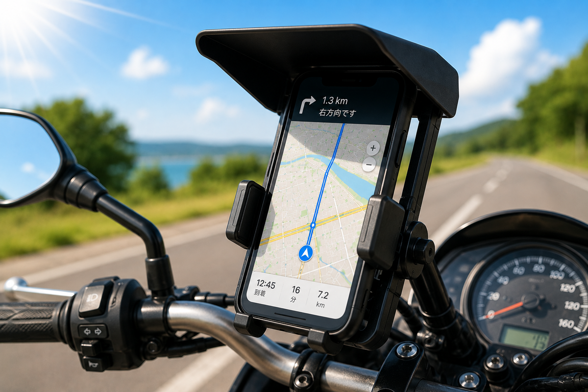 2026年版】バイク用スマホサンバイザーは必要？夏の直射日光対策に