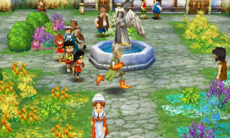 なんだかわからないが噴水の周りを走るメルビン