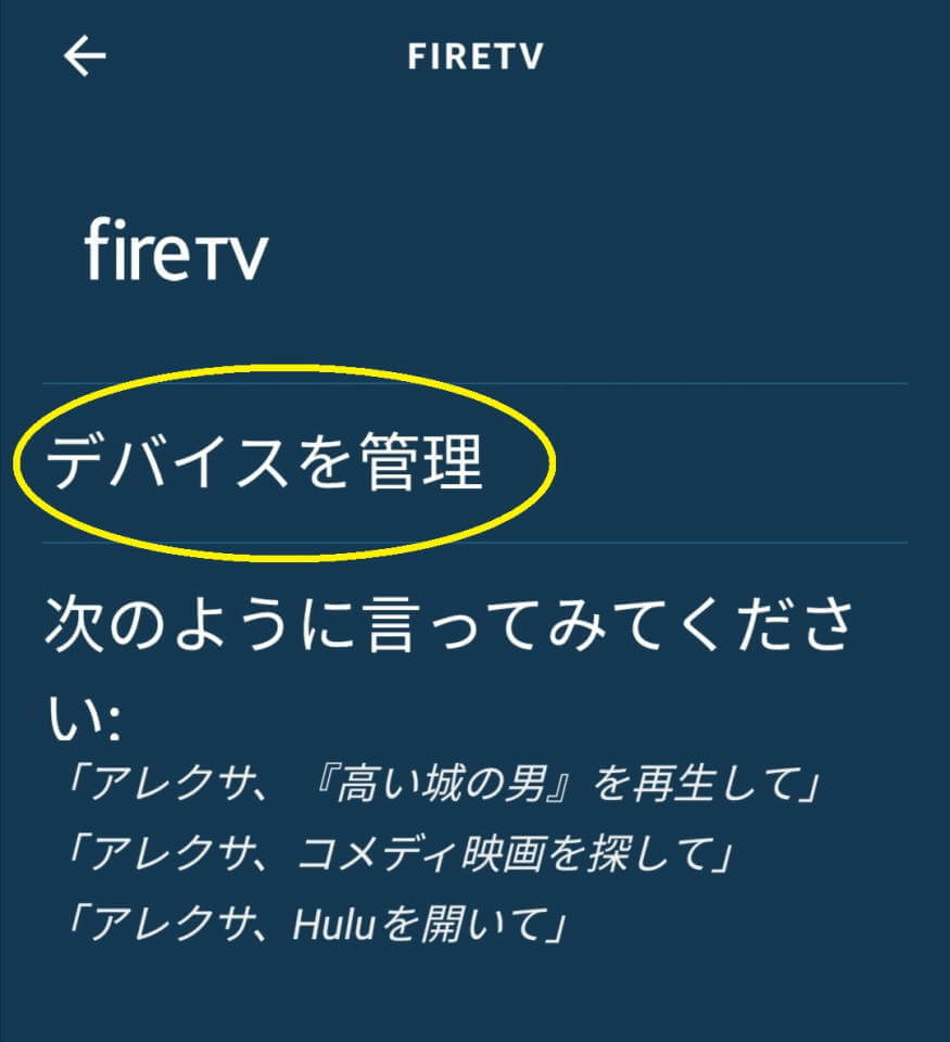 FireTVStick Echo alexa 連携解除 設定1