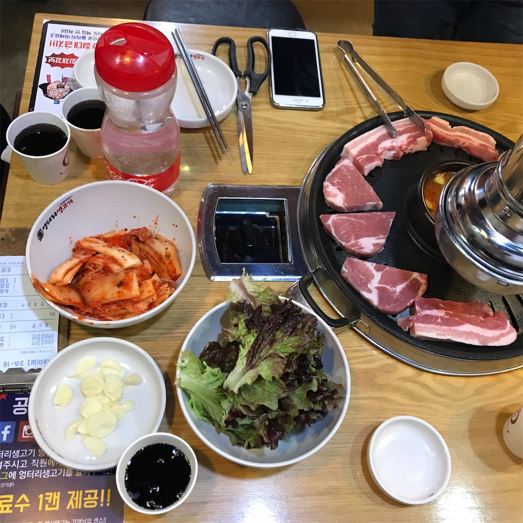 韓国 明洞で食べた食べ放題サムギョプサル サラリーwoマンの旅徒然