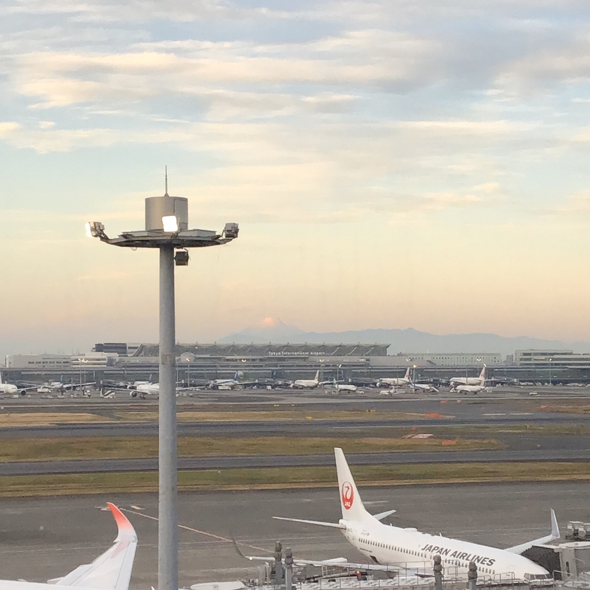 飛行機と富士山