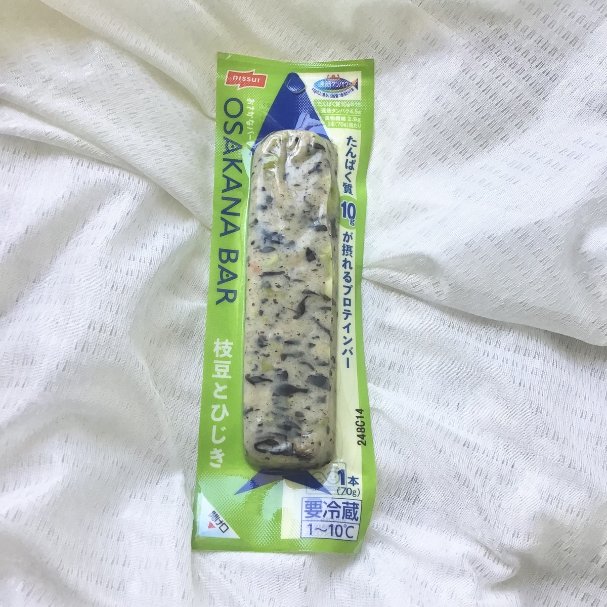 たんぱく質10gが摂れるプロテインバー おさかなバー 枝豆とひじき