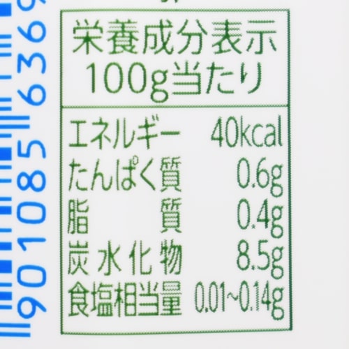 ニッポンエール メロン&ミルク,栄養成分表示