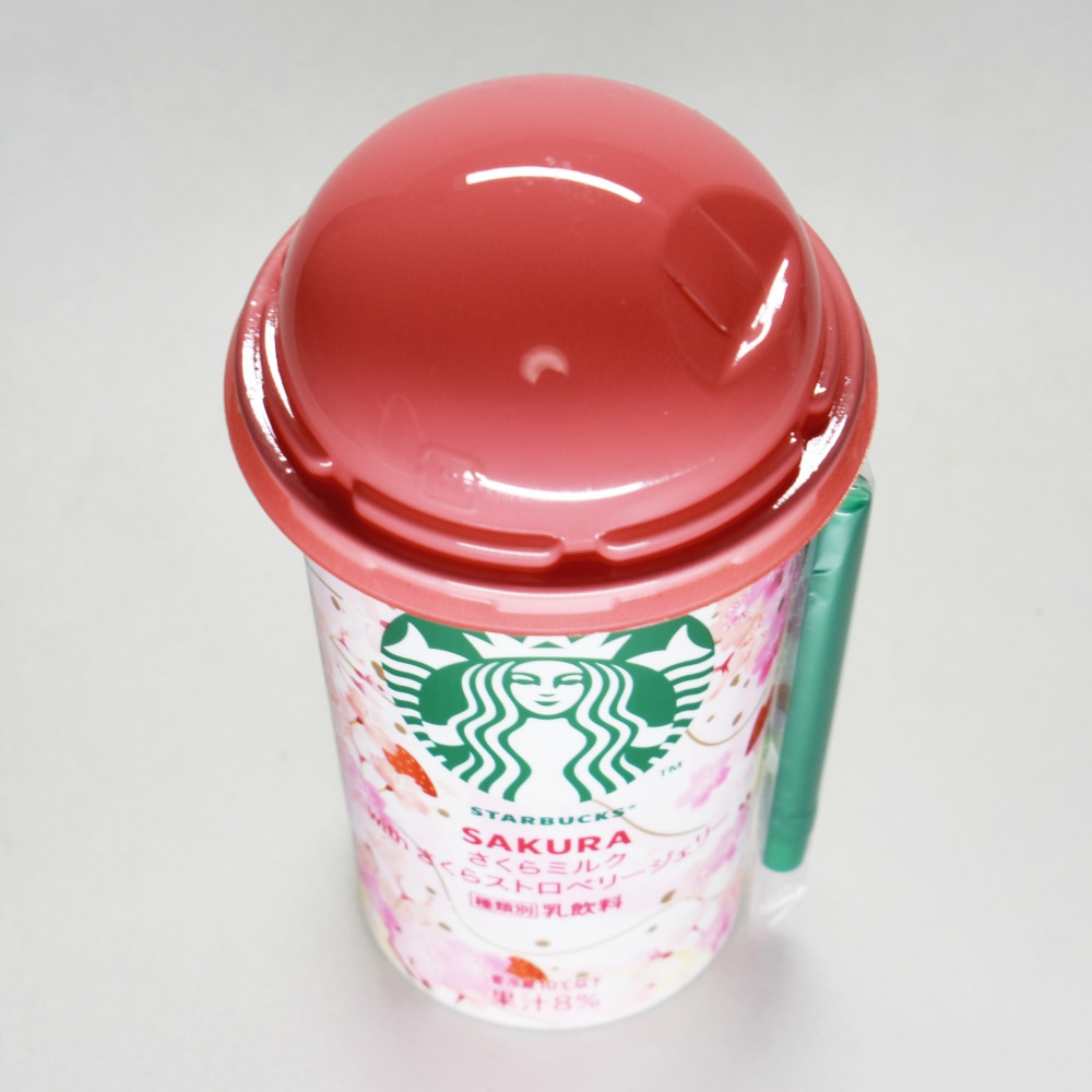 スターバックス さくらミルクwithさくらストロベリージェリー,ドームキャップ,フラペチーノ