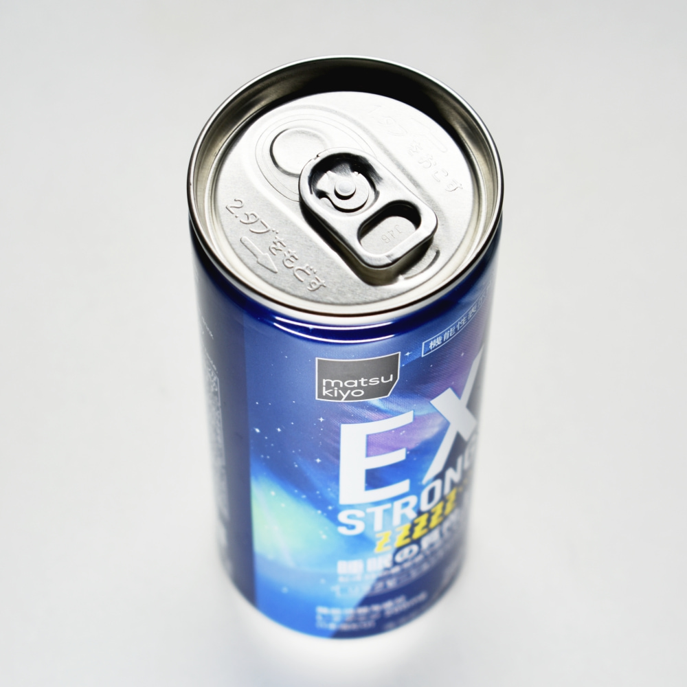 matsukiyo EXSTRONG リラクゼーションドリンク ZZZZZ... ,プルタブ,缶上部