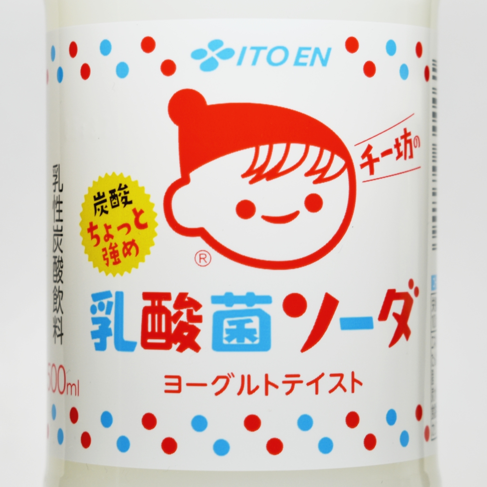 チー坊の乳酸菌ソーダ 炭酸ちょっと強め,ペットボトルラベル,パッケージデザイン