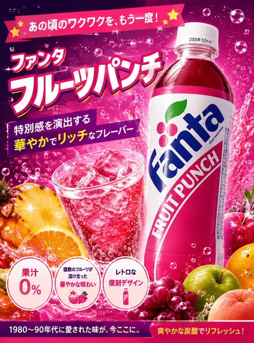 復刻】ファンタ フルーツパンチはどんな味？1980～90年代の人気