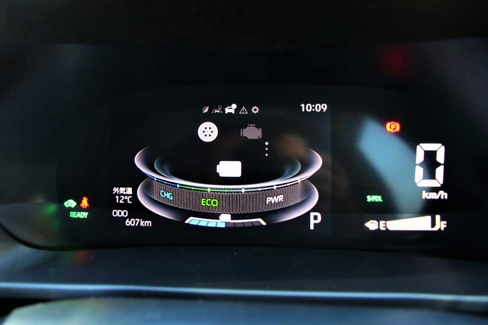 トヨタ ライズ ハイブリッド車(改良後)のメーター