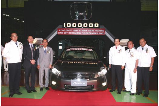 ホンダ、タイで四輪車生産累計100万台を達成 100万台目アコード