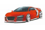「アウディ R8 TDI ルマン」スケッチ／フロント
