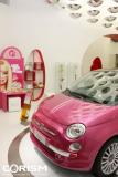 東京・青山のFIAT CAFFE(フィアット・カフェ)で公開された"FIAT 500 Barbie"(フィアット チンクエチェント バービー)[イタリア本国仕様・エキシビジョンモデル]
