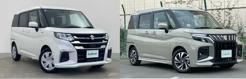 ソリオとソリオオンディットの車両の比較画像
