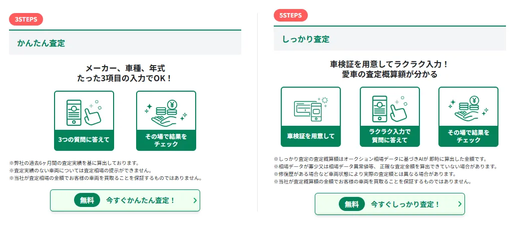 ガリバー「リセールチェッカー」の画面