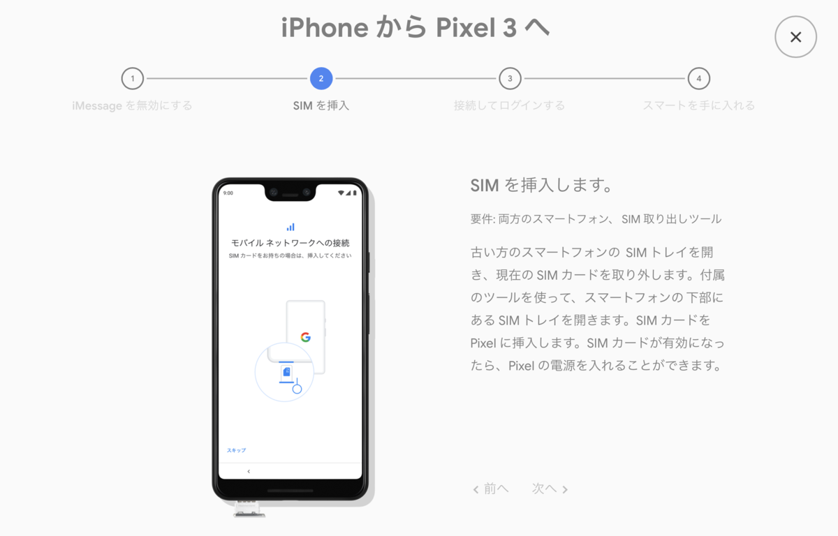 iPhoneからPixel3への移行
