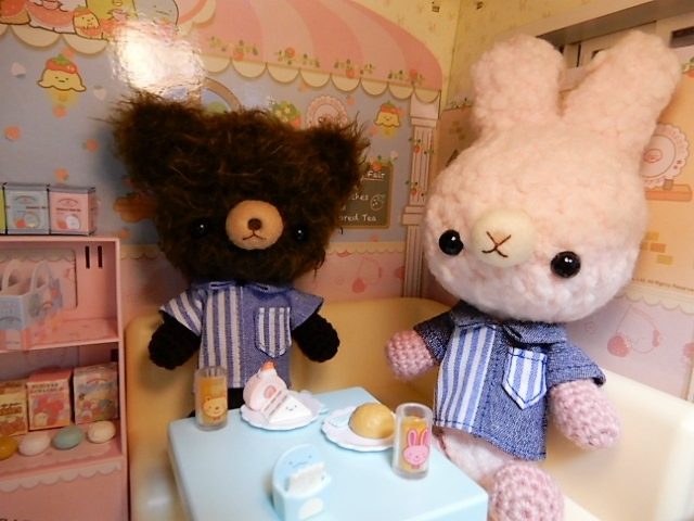 ♡ミモザリースのブランコで♡シーグラスアート くまさん