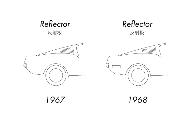 1967年式マスタングと1968年式マスタングの見分け方